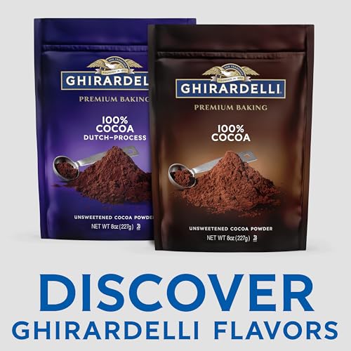 Image of Ghirardelli Premium Baking Cocoa 100% Unsweetened Cocoa Powder, 8 Oz Bag, 100% Cocoa, 6 Count