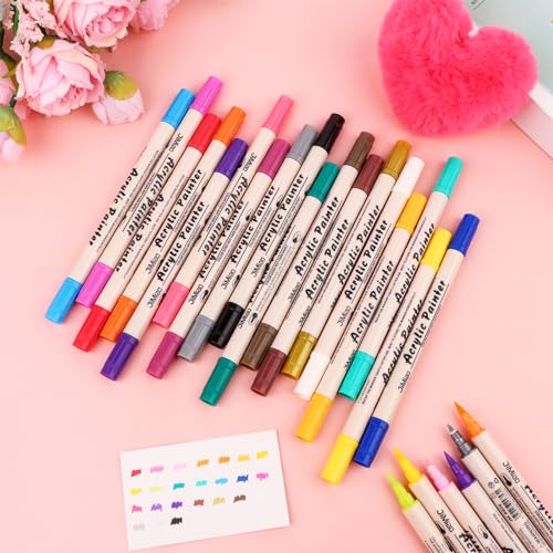 24-Colors Dog Nail Polish Pens Double Headed Quick Dry Odorless Safe Nail Polish for Girl Dog Accessories Pet Costume Dogs Birthday Party Supplies