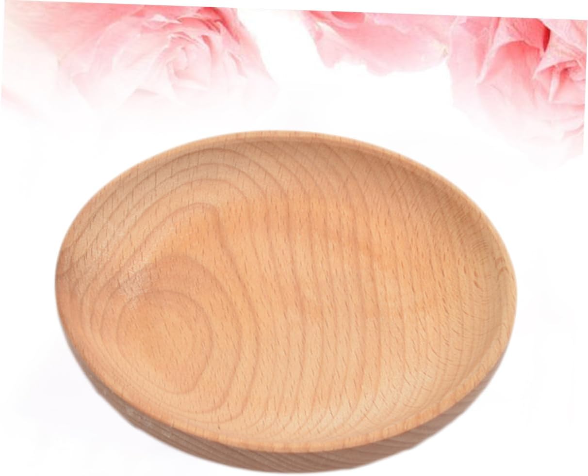 3Pcs round Wood Dipping Plates, Mini Condiment Bowls for Seasonings