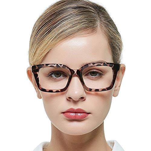 OCCI CHIARI Womens Blue Light Blocking Reading Glasses Square Readers Fashion Computer Glasses for Women Spring Hinge (Grey Tortoiseshell - Image 2