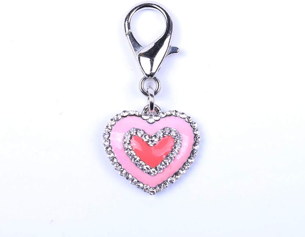 SKS PETSKS PET Bling Rhinestones Love Charm Pendant Jewelry For Pet Dog Cat Puppy Necklace Collar Accessory