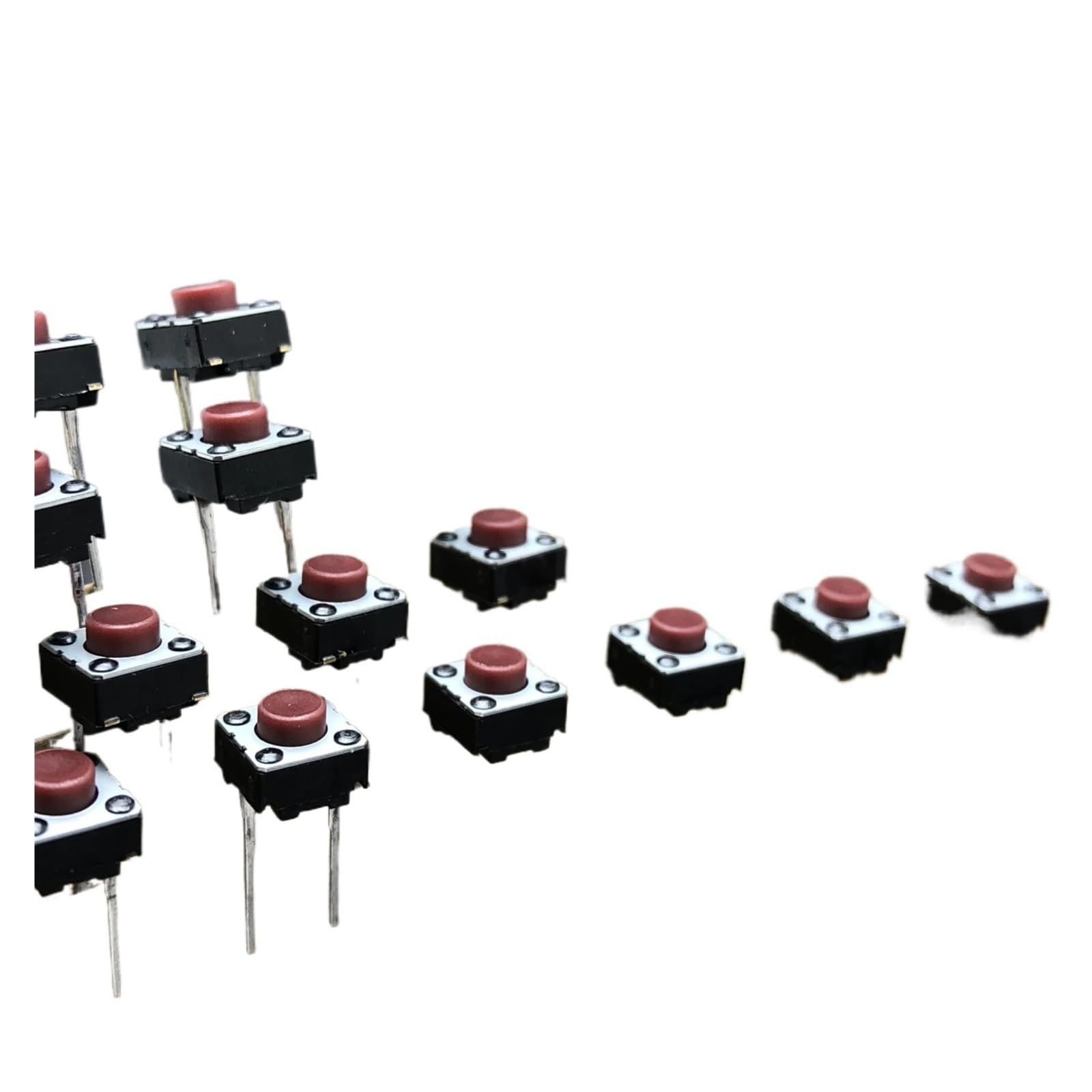 6 * 6 * 5 2 pies DIP inserción recta Interruptor táctil for luz botón de movimiento cuadrado rojo 6 * 6 * 5mm