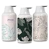 Shampoo Bottles 3 Pack 500ml Pump Press Shower Containers with Labels Empty Refillable Shampoo Body Soap Conditioner Shower Gel Plastic Bathroom Press Lotion Dispenser Shampoo Bottles