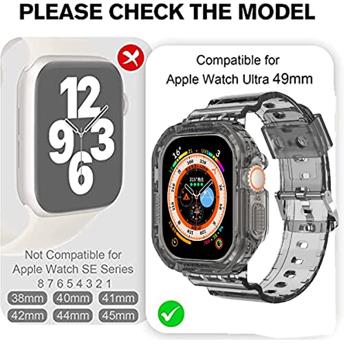 VeveXiao Case with Band Compatible with Apple Watch Ultra 49mm band with Case , Bumper Case Rugged Protective Case with Strap Bands for iWatch Ultra 49mm Mens Womens Strap (black, 49MM) - Image 2