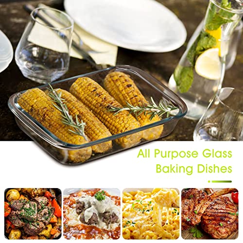 Mini-1.5 Qt Glass Baking Dish For Oven, (Single Serving) Glass Pan For Cooking Dish Casserole Dish Rectangular Baking Pan Glass Bakeware #TOP2