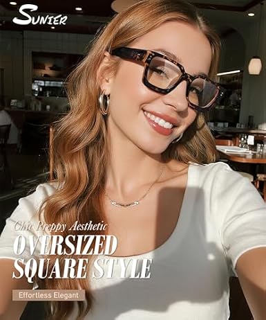 Sunier Oversized Thick Square Fake Glasses