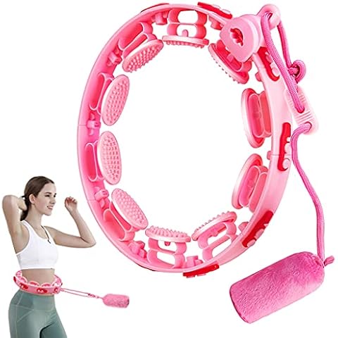 FCXJTU Smart Weighted Hula Fitness Hoops for Women Weight Loss, 2 in 1 Waist Abdomen Exercise Massage hoola hoop, 16 Detachable Knots Adjustable Hula Weighted Hoop for Teens Girls Adults Women Gift Cover