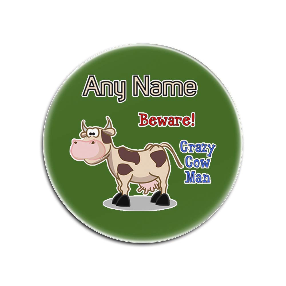 Dessous-de-verre en verre motif vache fou blanc, lot de 4 sous-verres ronds vert et blanc