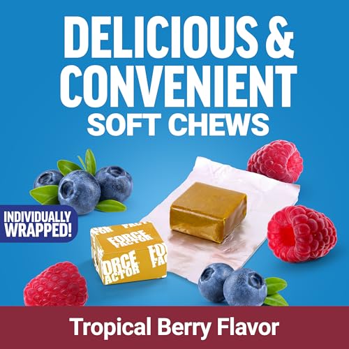 Image of Force Factor Daily Relief Joint Support, Drug-Free Joint Formula with Boswellia, Turmeric, Ginger, Vitamin C and D for Mobility, Flexibility, and Cartilage Health, Tropical Berry, 30 Soft Chews