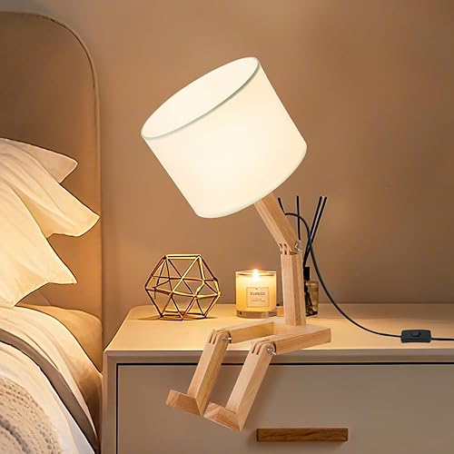 Miniatura 1 de Linda lámpara de escritorio, lámparas únicas, lámpara de mesa de madera, patas y brazos ajustables, lámparas frescas de escritorio para el hogar,