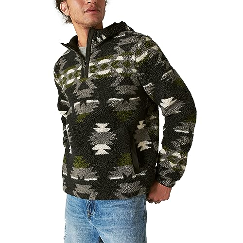 Lucky Brand Men's Hi-Pile Half Zip Camo Hoodie3