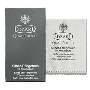 EDZARD QualiPolish® Silber Pflegetuch (30 x 45 cm) Reiniger für Schmuck, Münzen & Besteck aus Messing, Silber & Gold - Silbertuch, Putzmittel, Politur zur Pflege - Silberpflege für Schmuck