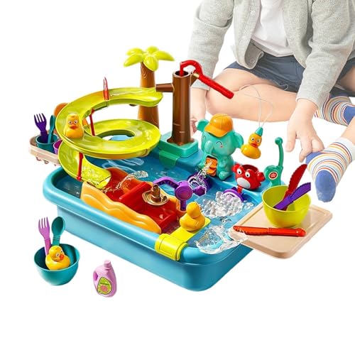 Jeu de pêche et table de jeu d'eau pour enfants avec lavabo jouet interactif