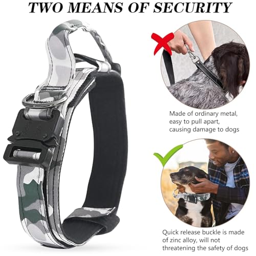 Ledeak Tactical Dog Collar, Padded Breathable Soft Nylon Pet Collar with Heavy-Duty Metal Buckle - Image 4