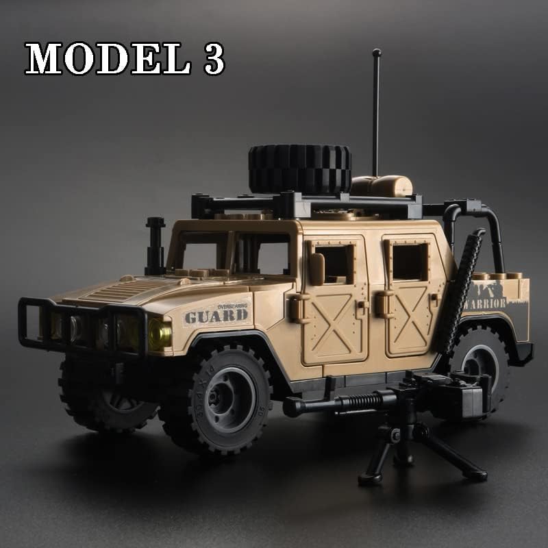 Miniatura 5 de Ulanlan Juegos de bloques de construcción de vehículos militares, 4 en 1, kit de construcción de camiones del ejército, vehículos militares,