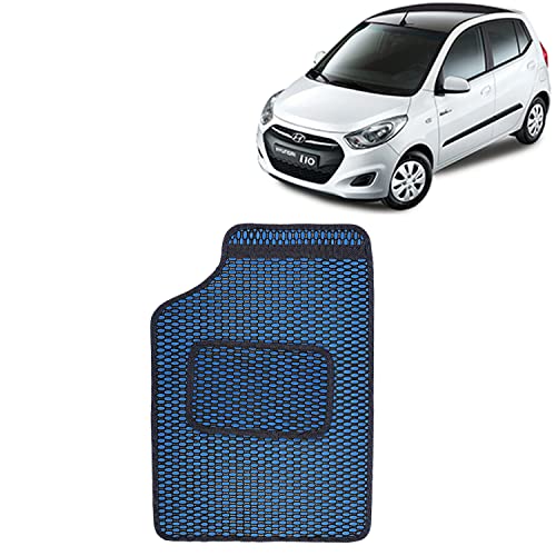 Image of Kingsway Dotted Design Car Floor Foot Mats Universal Fit for Hyundai I10, Model Year : 2010 Onwards, Water and Dustproof, Color Blue, Set of 5 Pieces