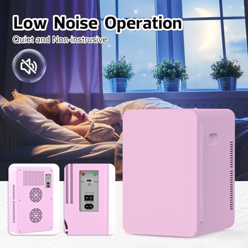 Image of advwin 22L Mini Fridge for Bedroom, 30 Cans Portable Cooler & Warmer Compact Refrigerators with AC /DC Power for Skin Care, Beverage, Cosmetics, Food, Drinks, Office Desk Dorm Room