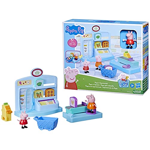 Peppa Pig - Peppa's Adventures - Peppa en el supermercado - Juguete Preescolar: 2 Figuras y 8 Accesorios - A Partir de 3 años