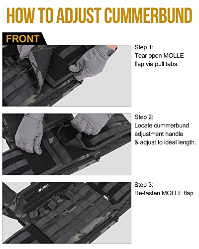 OneTigris PLPC Plate Carrier - Airsoft Tactical Vest - Advanced Version - 500D Nylon Military Combat Vest for Paintball Wargame CS Outdoor - Image 6