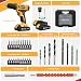 FADAKWALT 20V Cordless Drill, 2 Batteries Electric Screwdriver with case, 21+1 Torque, 2 Speed,30Nm Power Drill Driver, 3/8" Keyless Chuck, with LED Light, Drill Driver Kit for Home（Yellow）
