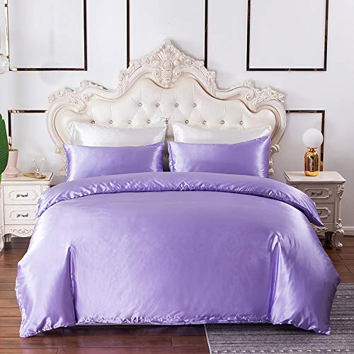 Housse de couette 220x240 satin violet pour transformer votre chambre en cocon