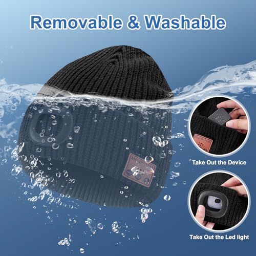 Bluetooth Beanie Hat with Light, Gifts for Men, Stocking Stuffers for Men - image 6