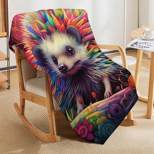 Couverture lourde hérisson flannel super douce et moelleuse 130×150cm - 8