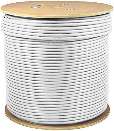 SolidLink - SL611A 1000ft CAT6A S/FTP in-Wall (CMR Rated) ETL Listed Bare Copper Solid 23AWG Conductor 550Mhz Fluke Tested Ethernet Wire (White)