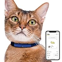 Catlog 食事や運動など愛猫の健康変化に気付けるスマート首輪 見守り 留守番 おしゃれ スタイリッシュ 軽い セーフティバックル iPhone & Android対応 (M, キトンブルー)