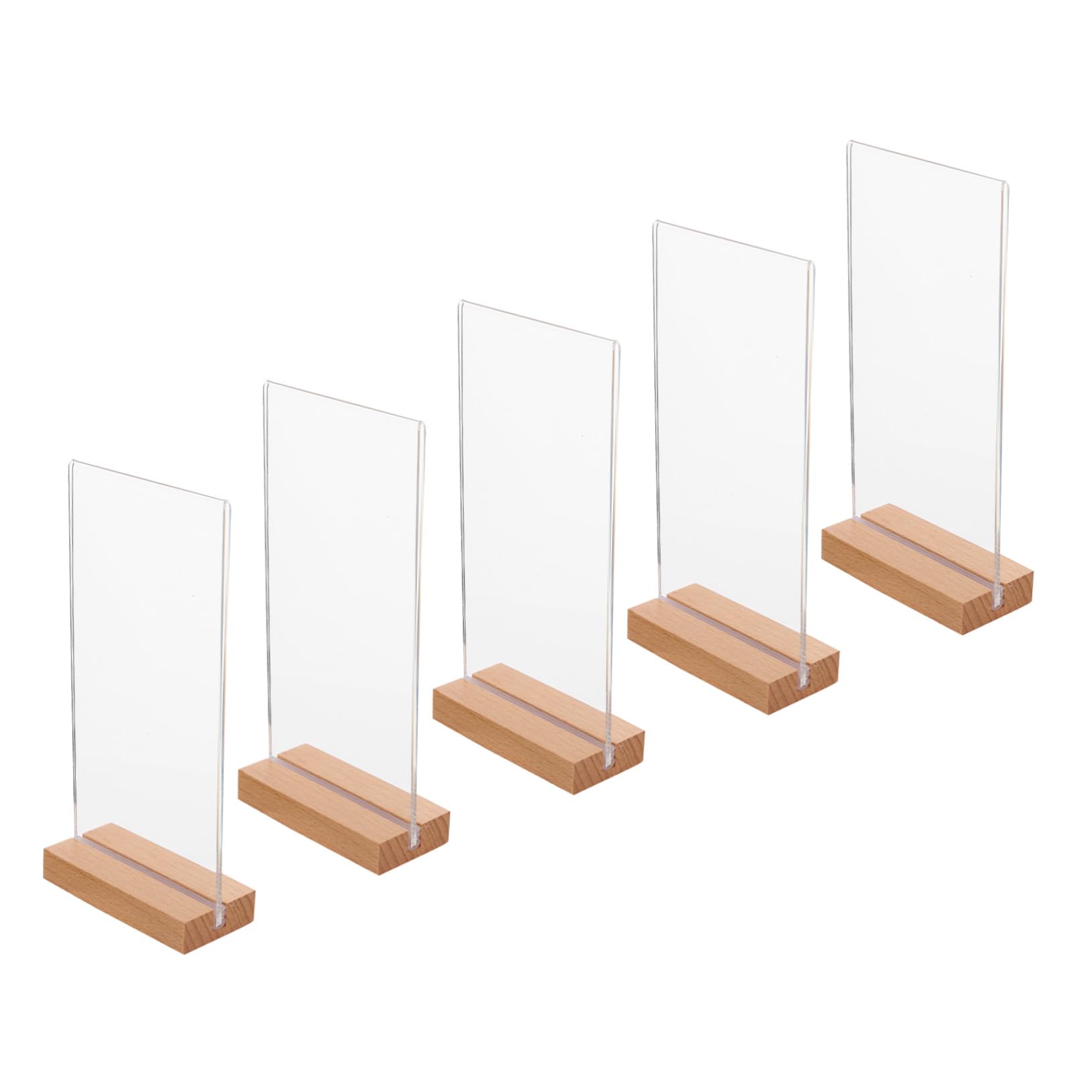 Supports Menus Transparents avec Base en Bois pour Protéger et Fixer vos Panneaux