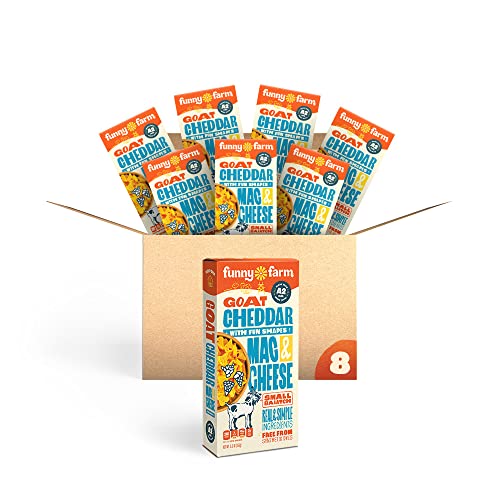 FUNNY FARM Goat Cheddar Cheese with Goat, Pizza & Ice Cream Shaped Pasta Macaroni & Cheese, 6oz. (8-Pack) by Funny Farm - Used condition - US$29.75