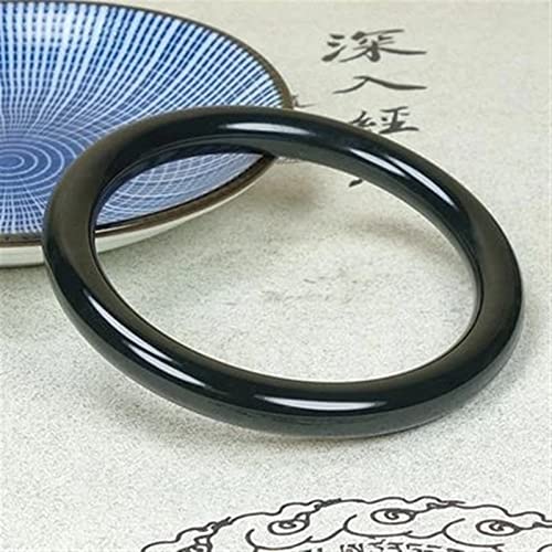 Jade de Hetian vert foncé bracelet rond 54-62mm, le cadeau idéal pour femme