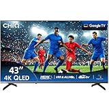 CHiQ U43QST 43 Pollici TV Smart Google TV QLED 4K UHD con HDR10, ALLM&VRR per Gaming, MEMC, Controllo Vocale, Design Metallico Ultra Sottile, Dolby Audio, Wi-Fi 2.4G/5G (Nuovo Modello)