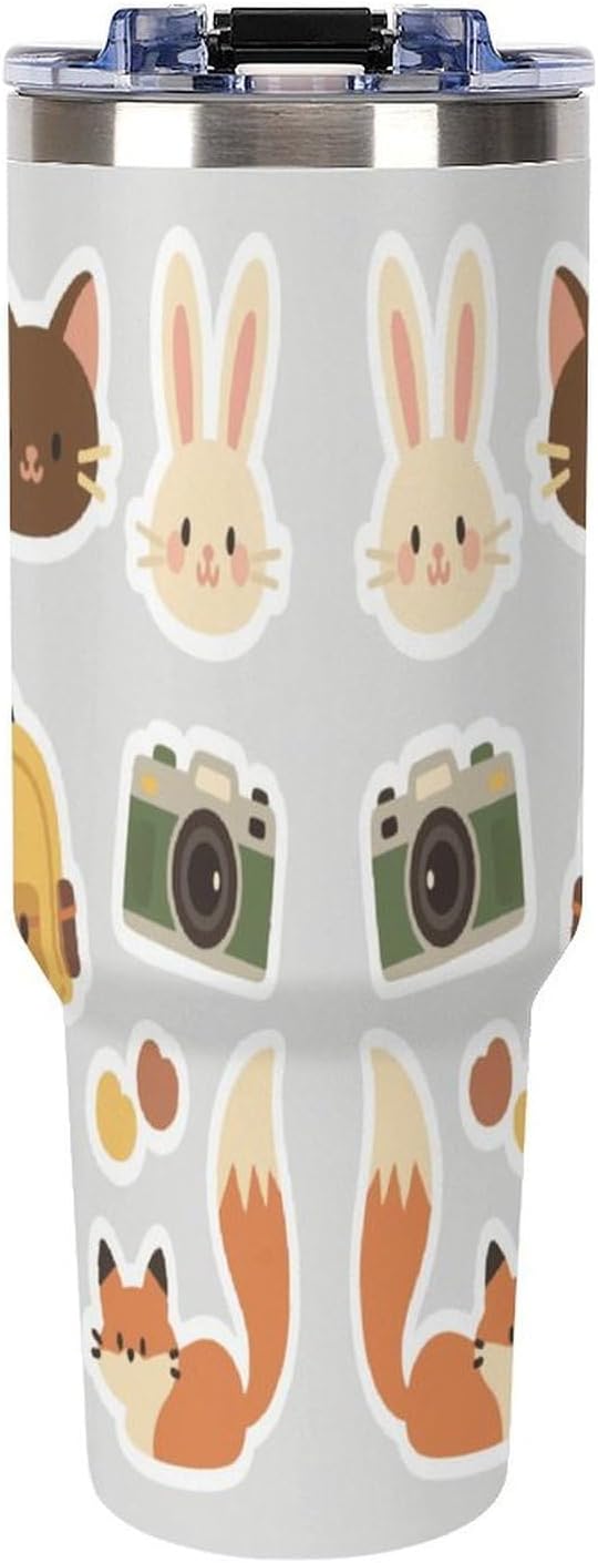 40 Oz Insulated Mug with Handle Lid And Straw Anime Props Pattern Large Metal Sports Bottle Great for Gifts Parties Office Coffee