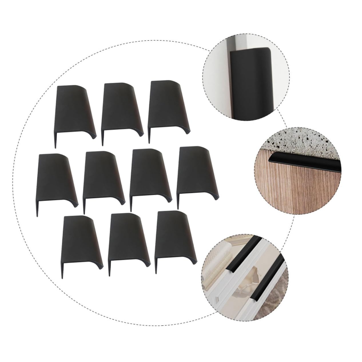 10 Stück Teiliges Unsichtbare Arc Aluminium Möbelgriffe für Schranktüren Selbstklebende Langlebige Praktische Bar Modernes Design für Küchen Möbelmontage