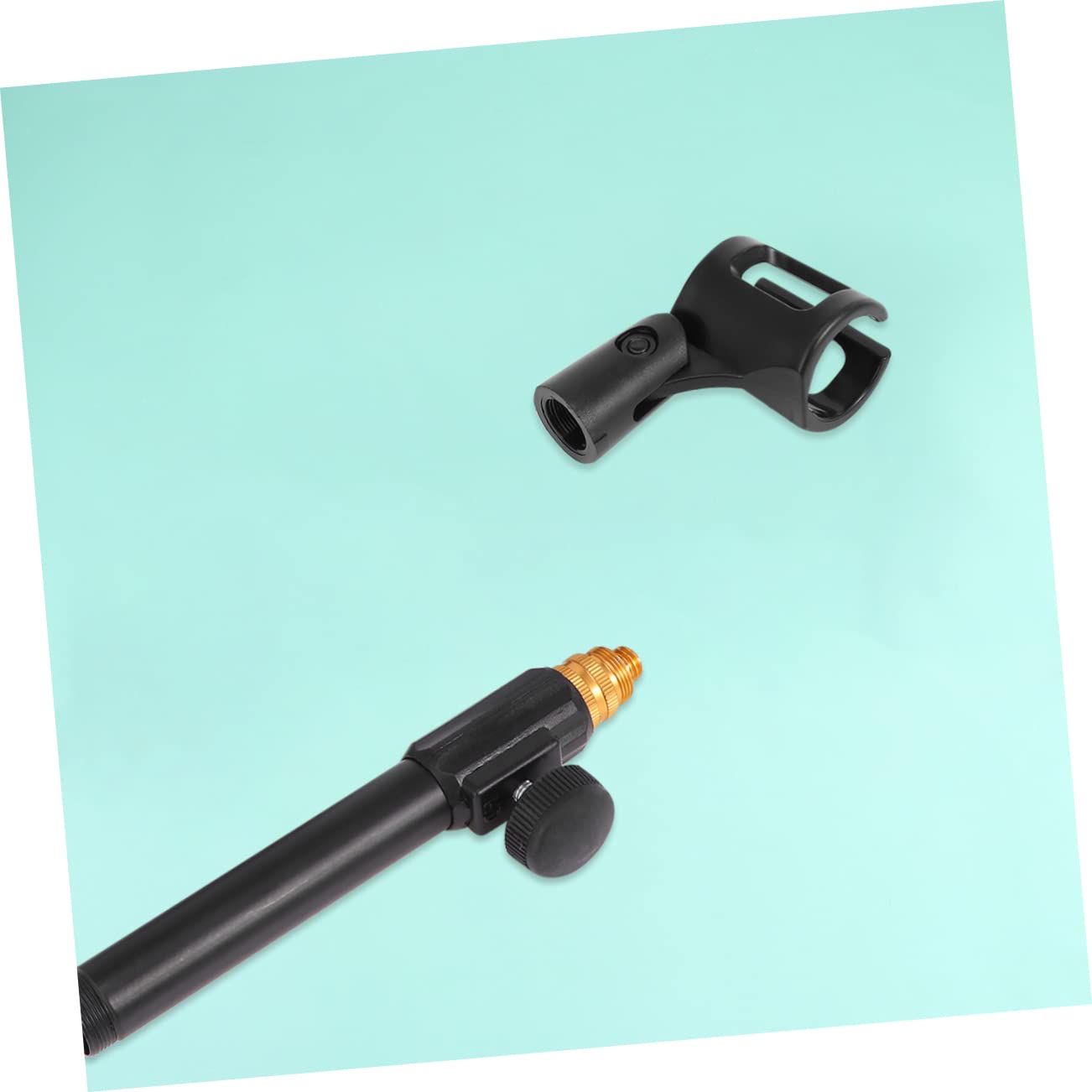 Supporto da Tavolo per Microfono Regolabile 27-38cm Base Tonda | Metallo Nero, Tubo Flessibile Leggero e Portatile, per Canto e Home Live, Festa Scuola Decor