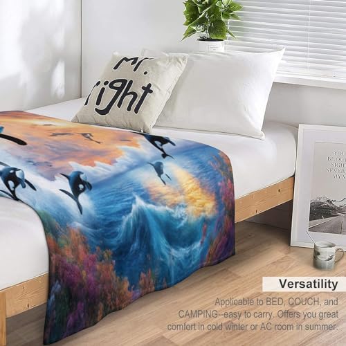 Couverture dauphin 3D avec impression haute définition moelleuse - 7