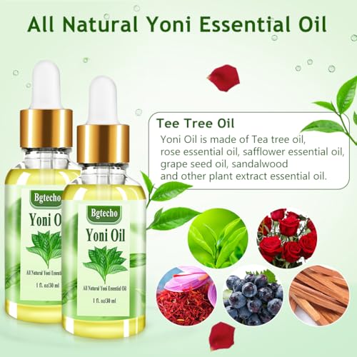 Image of 2PCS Yoni Oil for Women,Organic Feminine Oil,All Natural Tee Tree Essential Oil,Ph Balance Eliminates Odor,Feminine Deodorant Vaginal Moisturizer(1 fl oz /pc)