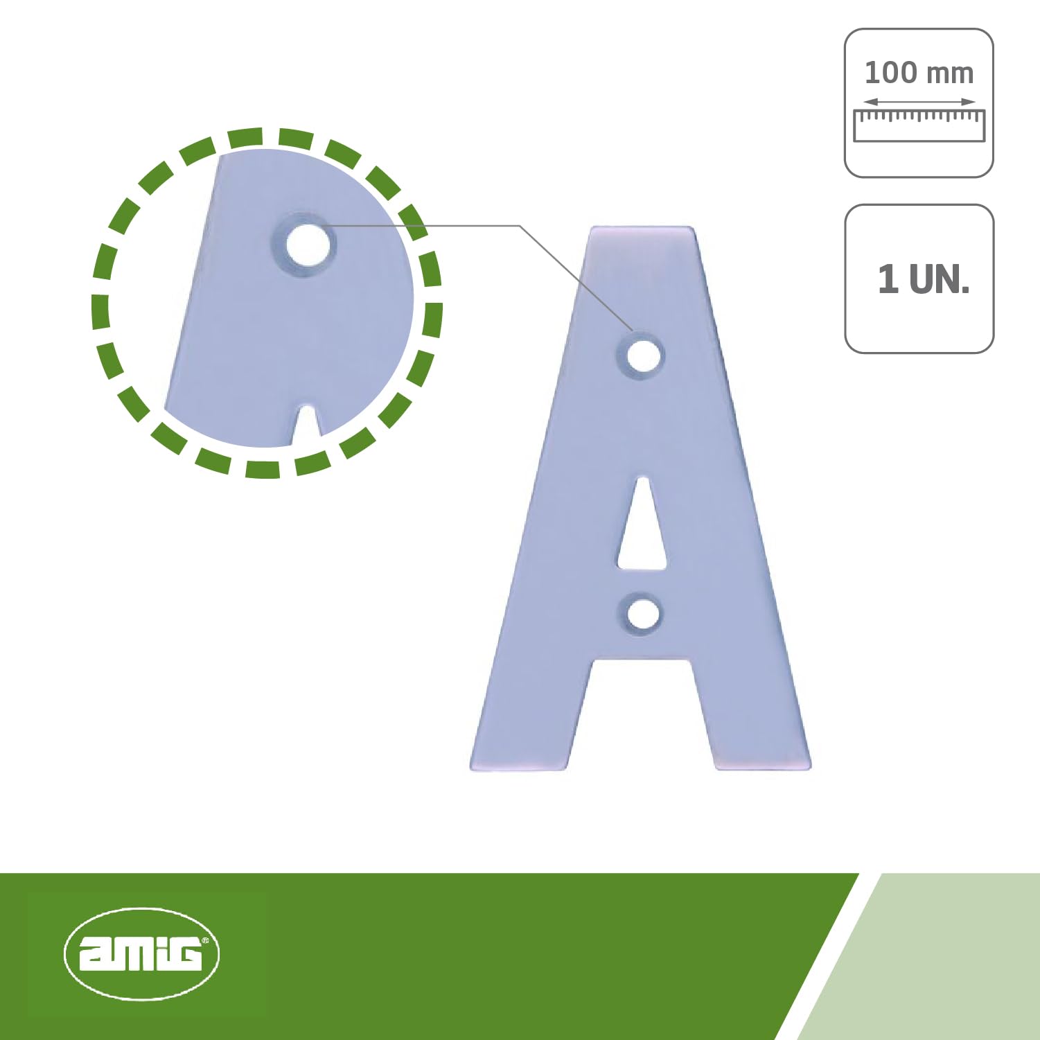 Amig - Stainless Steel Letter A for Screwing Inside and Outside, Metallic Silver, Letra A - Image 3