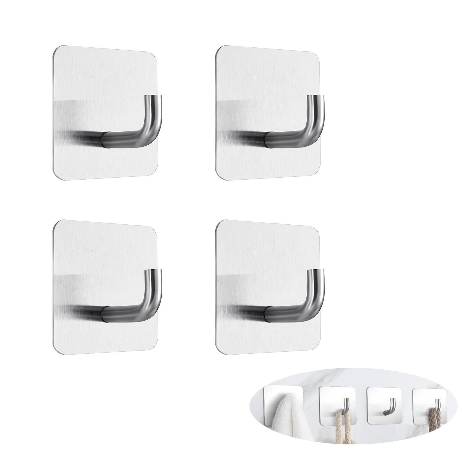 浴室のフック 洋服のフック 接着剤のフック タオルのフック ブラック 4