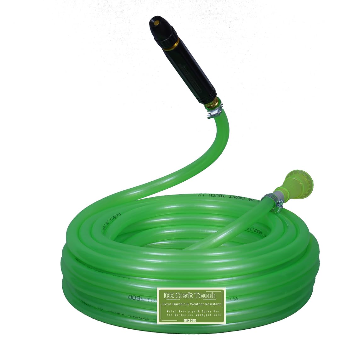DK Craft Touch Garden and Car Wash Pvc Water Hose Pipe with High Pressure Spray Gun & Accessories For Garden/Car Washing/bike wash/pet bath (25 MTR Length Hose & Rocket Spray Gun, Blue Hose) (B0C9M9G8YJ) Amazon Price History, Amazon Price Tracker