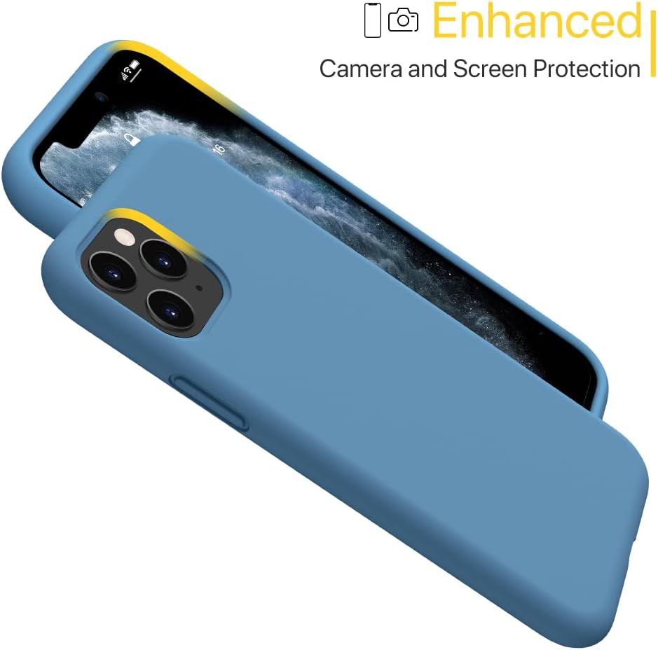 Miracase Liquid Silicone Case Compatible with iPhone 11 Pro 5.8 inch, Gel Rubber Full Body Protection Shockproof Cover Case Drop Protection Case (Capri Blue)