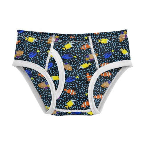 Boys' Exclusive Briefs Toddler Underwear 95% Combed Cotton Boxerbriefs 2T Tropical Fish Pattern 9