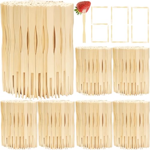 1600 Pieces Bamboo Appetizer Forks 3.5 Inch, Mini Appetizer Forks