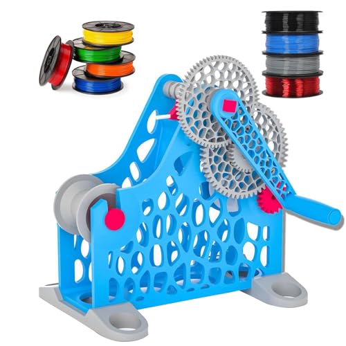 Rembobineur filament imprimante 3D bleu avec enrouleur manuel de bobines 1 kg