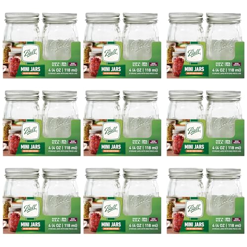 Ball Glass Mini Storage Jar Quarter Pint Size 4 OZ (Pack of 36)