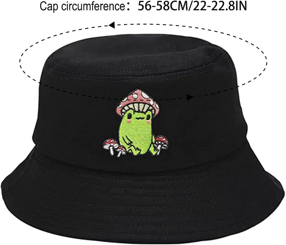 XYIYI Cute Frog Hat Funny Bucket Hat Beach Sun Hat Fisherman Cap for Women Teen Girls