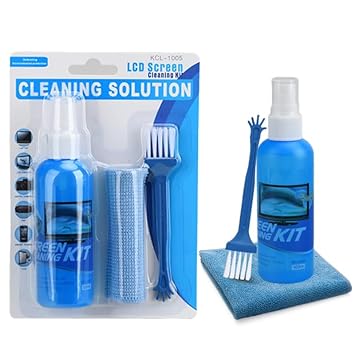 Ankev 3 in 1 Screen Cleaning Kit with Brush and Micro Cloth for PC, laptops, LCD LED Mobiles and TV Other Electronics, Professional Quality, Prevents Static Electricity, (100 ML), Blue Colour