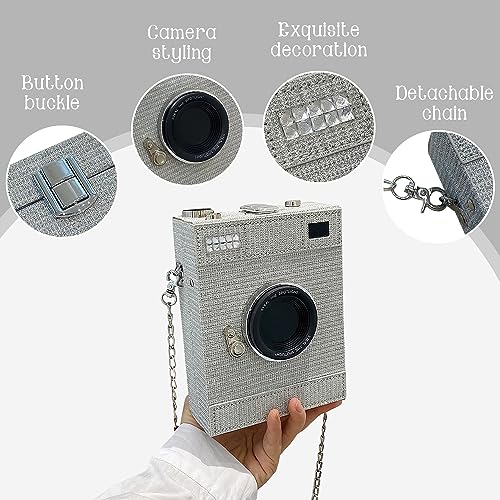 KUANG! Camera Shaped Shoulder Bag PU Leather Crossbody Bag Vintage Novelty Handbag Purse4