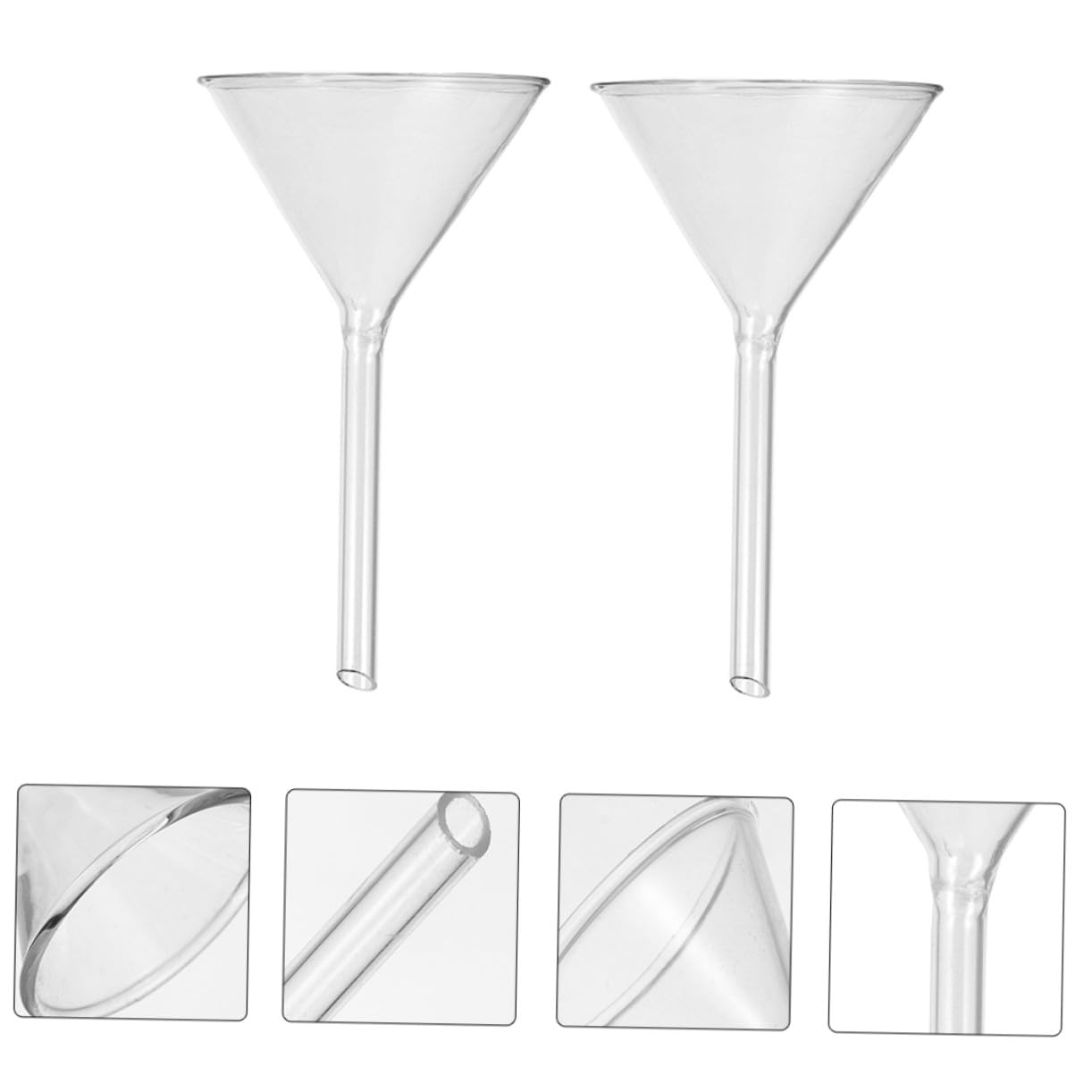 Labortrichter 3 Stück-pack aus Glas, Transparente Dreiecksform